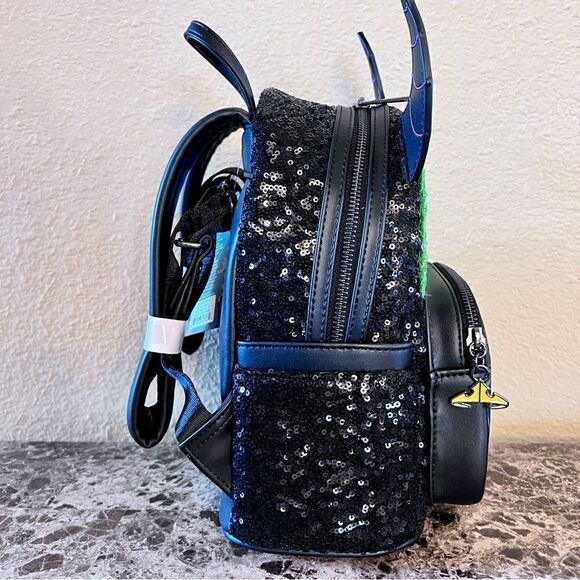 Maleficent Dragon Sequin Mini Backpack Sold Out NWT Disney Loungefly Exclusive - Picture 2 of 12